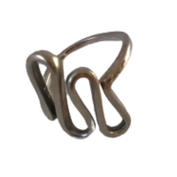 Vintage Sterling Silver Infinity design Wave Ring - Picture 2 of 7